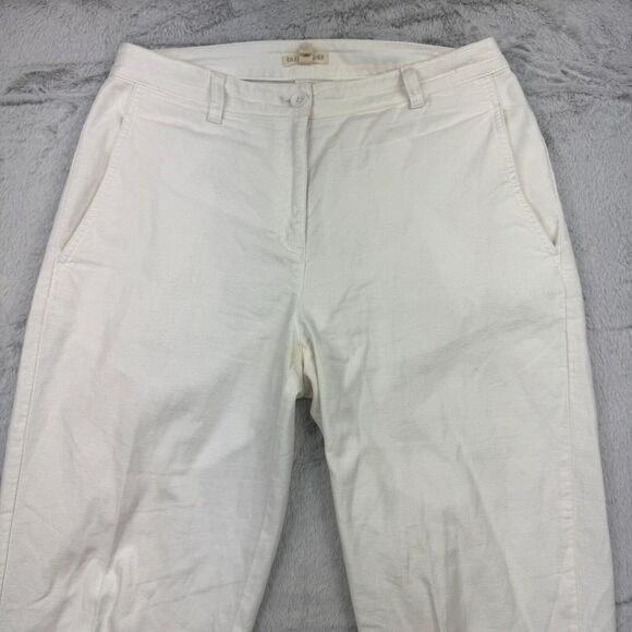 Eileen Fisher Chino Pants Womens 6 Petite White Cotton Slash Pocket Tapered Leg - Picture 2 of 9